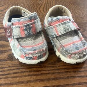 Twisted X Aztec Stripe Kids Shoes with Velcro Strap